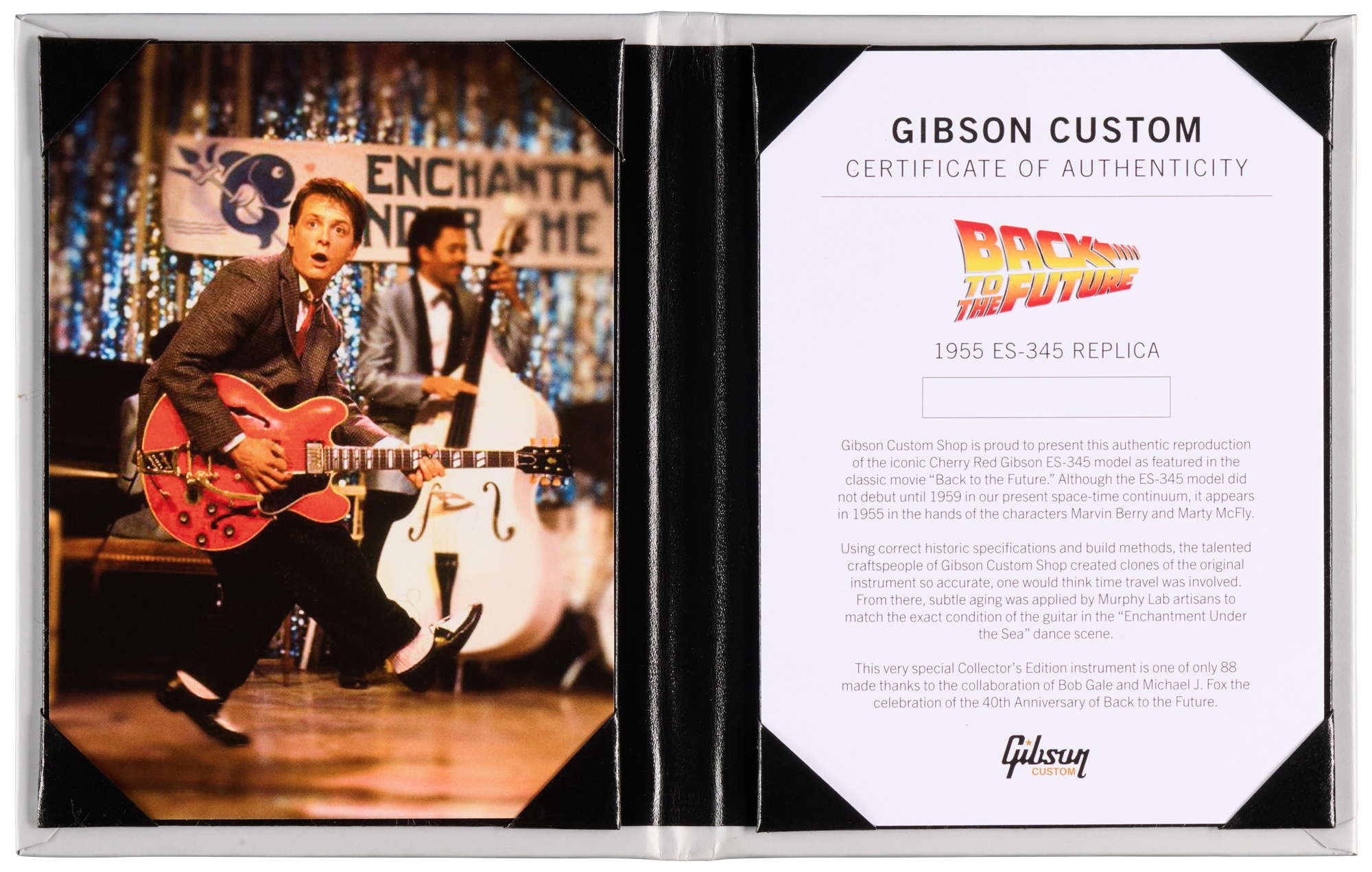 Certificat d'authenticité Gibson Custom