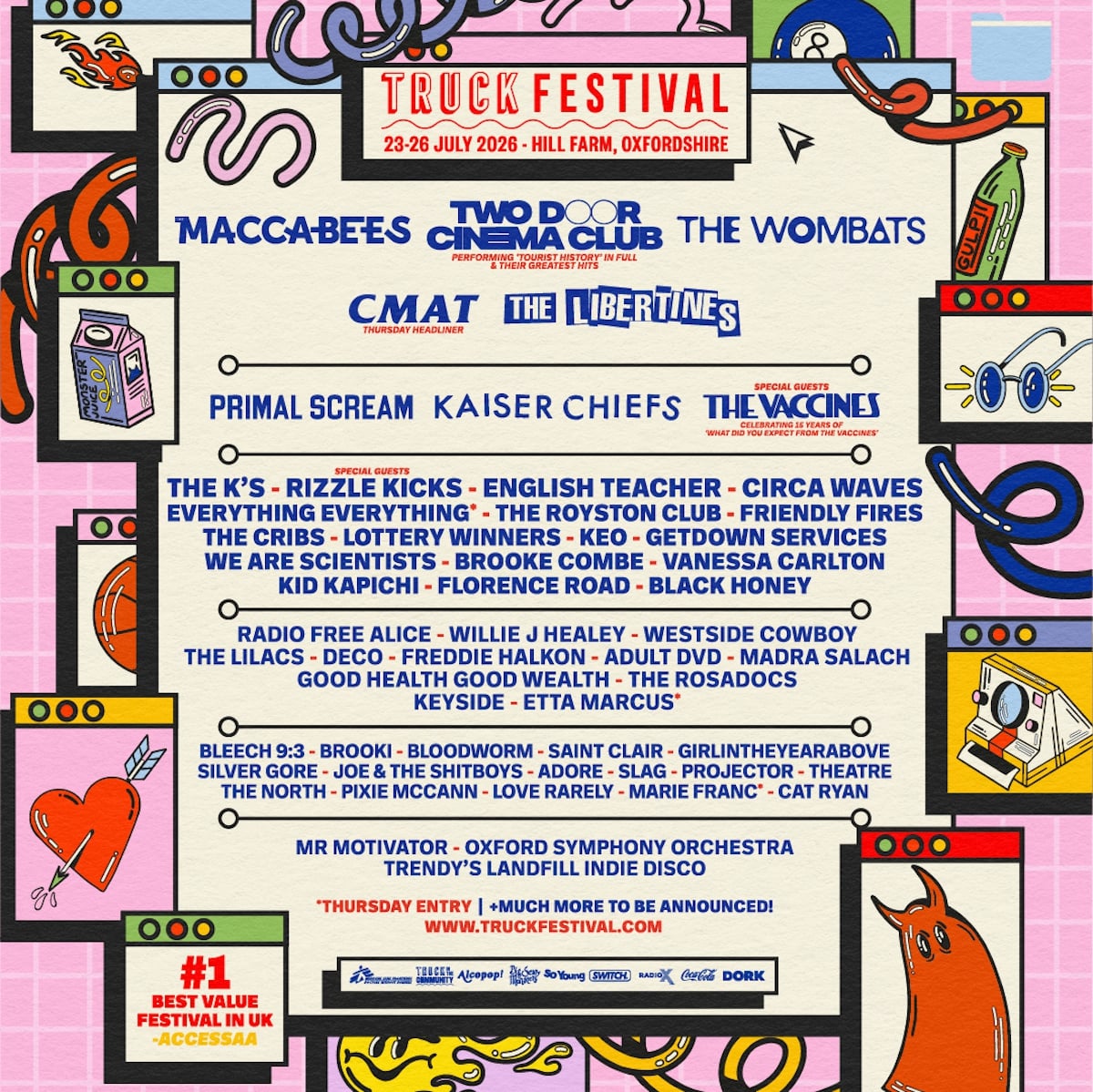 Affiche du line-up du Truck Festival 2026