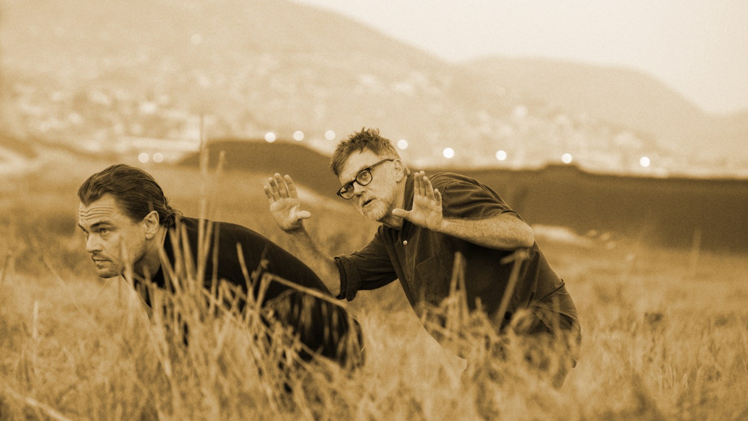 Leonardo DiCaprio et Paul Thomas Anderson filmant 'One Battle After Another.'